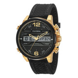 Relogio Masculino Mondaine Dourado Cronômetro Anadigi Dual