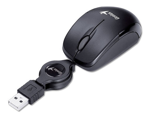 Mouse Mini Retractil Genius Micro Traveller Negro Pc Note