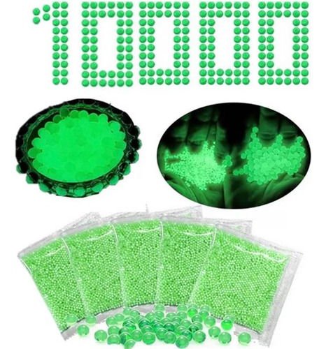10,000 Bolitas De Hidrogel Fluorescentes 7-8 Mm Brillan 