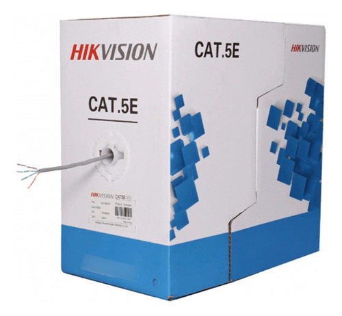 Bobina Utp Cat5e Hikvision 305mts 100%cobre 0.45mm, Gris Int