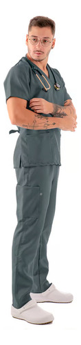 Conjunto Pijama Cirúrgico Scrubs Masculino + Bordado Grátis