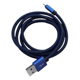 Cable Usb Color Azul Largo 1 Mt Para iPhone, San Fiame 10698