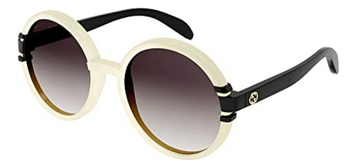 Gafas De Sol Gucci Gg1067s Blanco/negro/marrón Gris 58/20/14