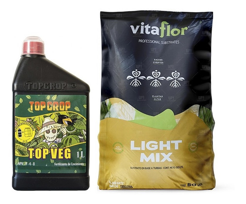 Sustrato Vitaflor 50 Lts Terrafertil Con Top Crop Veg 1lt