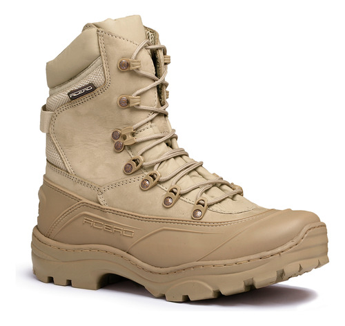 Bota Acero Coturno Com Ziper Areia Desert Tan Americano