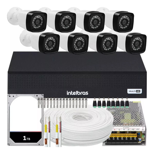Kit Câmeras De Segurança Residencial Intelbras 1008 - 200mts