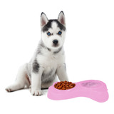 Comedero Doble Para Perros Y Gatos Plato Alimento Mascotas Color Rosa