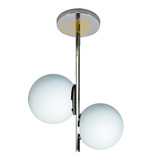 Lampara Colgante Moderna Barral 2 Luces 40cm Cromo Led