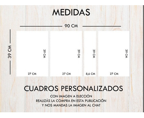 Cuadro Personalizado Rectangular 39cm X 93cm A Elección