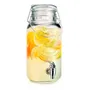 Frasco Dispenser Canilla Soporte Vidrio 3.6 Litros Cierre Hermetico Jugos - | Bebidas Con Tapa Hermética | Ideal Jugos, Limonadas Y Cócteles | Uso Doméstico O Eventos Levys Bazar
