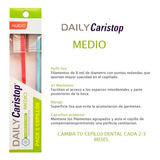 Cepillos Daily Caristop Medio Pack 2 Unid Rojo Y Celeste