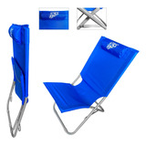 Silla Reposera Plegable Camping Jardin Playa Reforzada Sear Color Azul