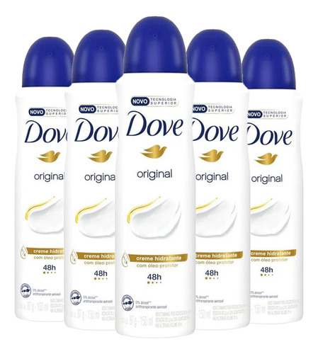 Kit Desodorante Aerosol Dove Original 150ml - 5 Unidades