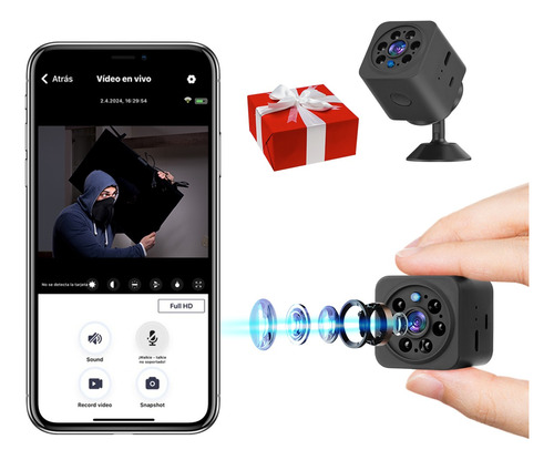 Mini Cámara Espía Microfono Wifi Seguridad Vigilancia 1080p
