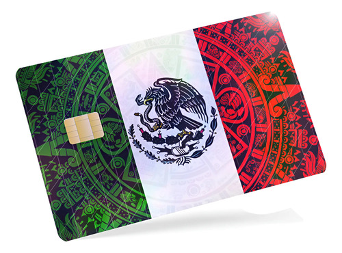 Sticker Tarjeta Calcomanía Holográfica Bandera Mexicana