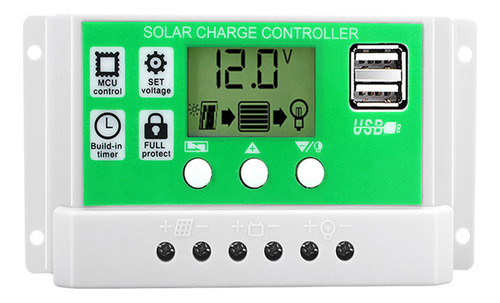 Controlador Dual Usb De Carga Solar 12v/24v 60a Pwm 
