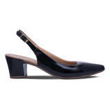 Sapato Scarpin Feminino Slingback Salto Alto Grosso A2.04