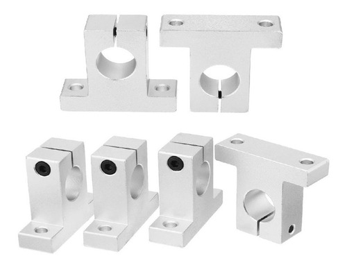 Kit 6 Sk16 Suporte Em Alumínio Para Eixo Linear 16mm 3d Cnc