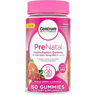 Centrum Multi Vitaminas Prenatal Con Ácido Fólico Y Dha Sabor Frutos Rojos Y Naranja | Envío gratis