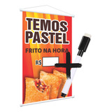 Banner De Pastel Frito Na Hora 1mx63cm + Caneta