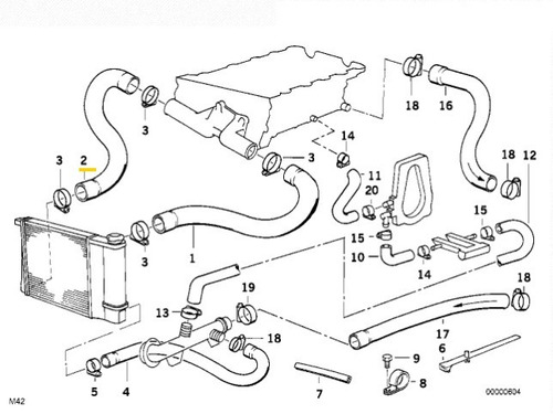 Manguera Inferior Radiador Bmw E36 318is 318ti Motor M42 Foto 3