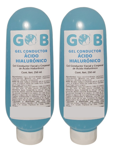 Gel Conductor Ácido Hialurónico - Gob - 250 Ml (2 Pack)