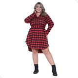 Vestido Chemise Plus Size Xadrez Festa Junina São João