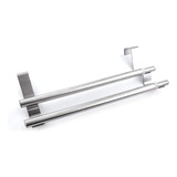 Double Expandable Towel Rack Over Stainless Steel Cabinet