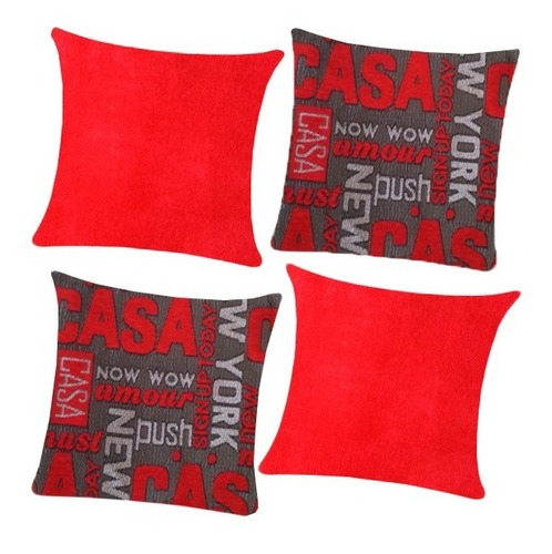 Oferta Set 4cojín Decorativo 1doble Vista 3suede