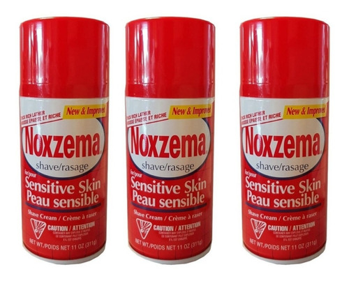 Noxzema Sensitive Skin - Espuma De Barbear -311g - Pack C/03
