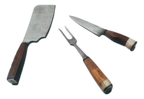 Kit Parrillero Asador Argentino Hacha Trincho Cuchilla 