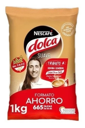 Cafe Instantaneo Nescafe Dolca Suave 1 Kilo Sin Tacc Nestle