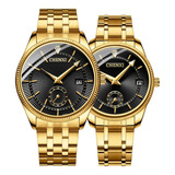 Reloj De Pulsera Para Parejas, Reloj De Pulsera Dorado