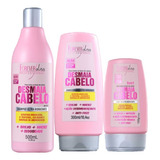 Kit Forever Liss Desmaia Cabelo Shampoo + Cond.+ Leave-in