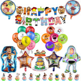 Set Cotillón Cumpleaños Buzz Light Year Toy Story Globos Toy