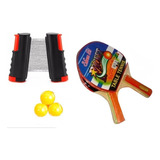 Kit Malla Adaptable + Ping Pong Raquetas Deporte Raqueta Red