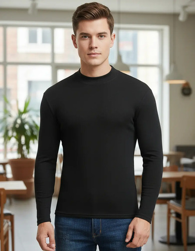 Playeras Cómoda Hombre Cuello Redondo Elástico Manga Larga