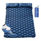 Colchoneta Inflable Matrimonial Camping Mat Inflable Acampar Color Azul