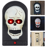 Enfeite De Porta Decoração Halloween Assustador Caveira Led