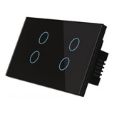 Interruptor Zigbee Tuya 4 Teclas Preto