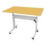 Mesa Ergonômica Para Estudo Trabalho Tampo Amarelo Solar Wp