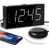 Reloj Despertador Dual Extra Fuerte Con Vibracion Para Do...