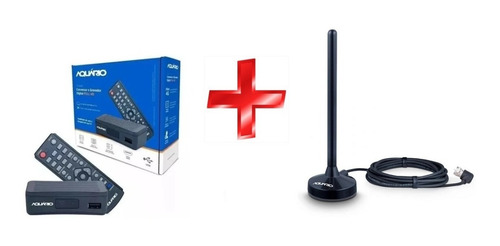 Kit Conversor Mais Antena Digital Aquário Com Cabo De 2,5m