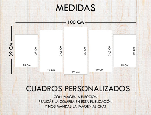 Cuadro Personalizado Escalonado 40cm X 100cm