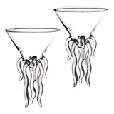 2x Pulpo Transparente Martini Vaso De Vidrio Regalo Medusas