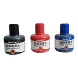 Tinta Recarga Plumón Pizarra Pack Negro Azul Rojo 50ml C/u