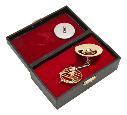 Modelo De Trompa Francesa Em Miniatura, Latão, Dourado, Eleg