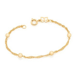 Pulseira Infantil Rommanel Folheado Ouro Com Bolas 551392