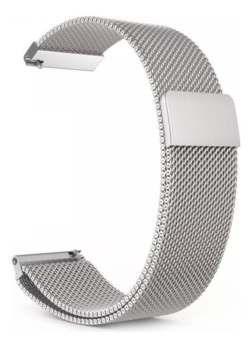Pulseira Magnética Compatível Galaxy Watch 4 40 42 44 46mm Cor Prata Largura 20 Mm