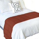 Pie De Cama, Camino Decorativo Tejido Artesanal King Size Color Tabaco